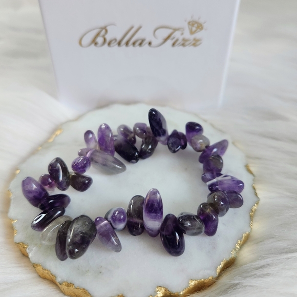 NWT Bella Fizz 'Purple Rain' Amethyst & Silver Bella Bundle Bracelet Set of 4 - Picture 6 of 11